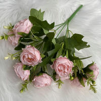 Seiden-Kunstblumen Pfingstrosenstrauß 10 Köpfe Lebendige Farben Realistische Haptik Wohnzimmer Hochzeit Braut Deko Party Tischdekoration