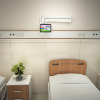 Bras de fixation pour écran médical LCD/TV et tablette, bras de fixation pour tablette médicale réglable en hauteur, support mural pour écran médical