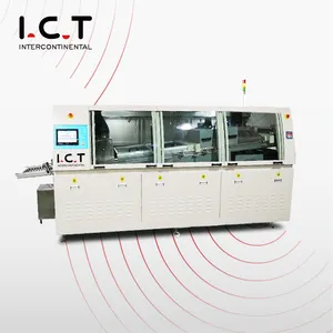 ICT829 שטף מרסס מערכת לטבול הלחמה מכונת, באופן מלא אוטומטית כפולה גל הלחמה מכונת PCB גל הלחמה מכונת