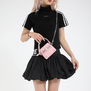 Retro Punk Nietenverzierte Y2K Influencer-Style Mini Reißverschluss-Tasche mit Mehreren Fächern Tragbare Halskette Umhängetasche Geldbörse - Product Image 2
