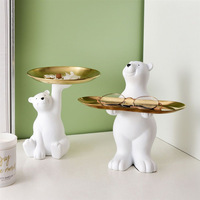 Plateau suspendu simple en forme d'ours polaire pour ranger les clés, design Art Déco, décoration pour salon et entrée.