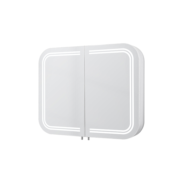 Smart Bathroom Mirror Anti Fog Steel with White Powder Coating Led Mirror Cabinet