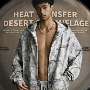 Felpa con Cappuccio da Uomo Streetwear Outdoor in Spugna Pesante da 340 GSM con Stampa Mimetica Albero, <span class=keywords><strong>Abbigliamento</strong></span> <span class=keywords><strong>Sportivo</strong></span> Personalizzabile con Marchio - Product Image 5