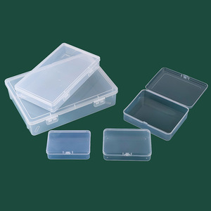 Caja de almacenamiento rectangular de plástico Pp transparente con tapa para joyería, piezas de papelería, organización de escritorio - Product Image 3