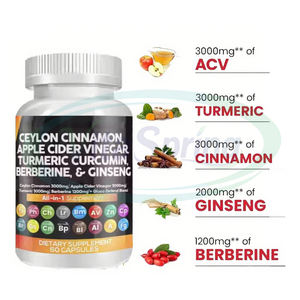 VitaSpring OEM Orgánico Todo en Uno Cúrcuma Curcumina Ginseng Berberina Sidra de Manzana Vinegar Cápsulas de Canela de Ceilán - Product Image 2