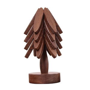 Sous-verre en bois artisanal en acacia, noyer et bambou, personnalisé, mignon, pour tasses à thé, café, bière, OEM en gros - Product Image 1