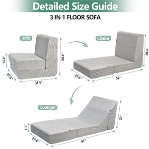 Sofá Futón Moderno para Piso, Sofá Cama Convertible, Silla Plegable, Sofá Cama para Sala de Estar, Oficina en Casa - Product Image 4