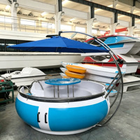 Bateau de loisirs électrique circulaire multifonction avec barbecue, table de mahjong, bateau donut pour divertissements aquatiques