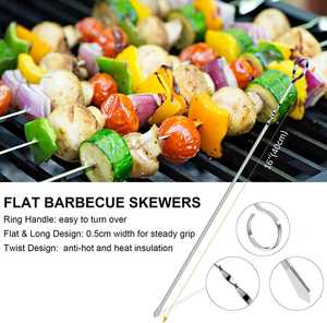 Juego de Tenedores para Barbacoa y Brochetas Dobles para Asar al Aire Libre con Mangos de Madera, Ecológicos y Duraderos para Asar - Product Image 2
