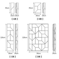 Lampes murales LED de style géométrique euclidien en papier plié carré, design italien, pour villa, chambre à coucher, couloir, mur de fond