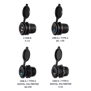 Chargeur de voiture 12V 24V 2 ports PD QC 3.0 pour <span class=keywords><strong>bus</strong></span>, camion, <span class=keywords><strong>camping</strong></span>-<span class=keywords><strong>car</strong></span>, prise USB Type C, chargeur USB 24V - Product Image 5
