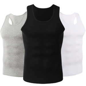 Débardeur de sport décontracté en pur coton pour hommes - Product Image 1