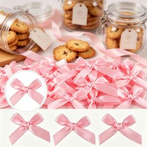 Paquete de 50 Lazos de Tela de Satén Mini con Pegatinas de Puntos, Adornos para Envolver Regalos, Decoraciones para Bodas y Fiestas - Product Image 2