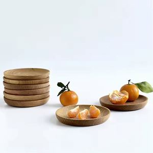 Assiette en bois de hêtre de 12 cm, assiette ronde japonaise pratique pour dessert, assiette à gâteau, écologique, 100 pièces en stock, accessoire photo gastronomique - Product Image 1