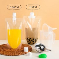 Stock 250ml 500ml Emballage en plastique transparent clair liquide eau jus boisson pochettes avec bec debout pochette