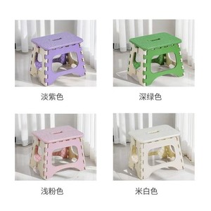 Folding Plastic Stool Square Collapsible Portable Outdoor Camping Mini Low Stool White Green Pink Purple - Product Image 5