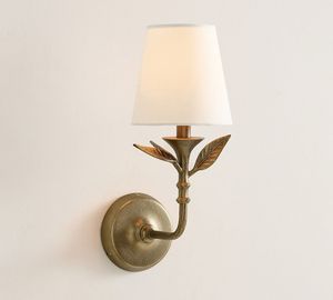 Lámpara de Pared Rústica de Latón Antiguo Simig Lighting <span class=keywords><strong>Huxley</strong></span>, Aplique de Hierro Forjado Botánico - Product Image 1
