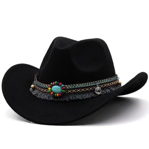 Sombrero Clásico de Fieltro de Ala Ancha de 54 cm para Niños, Color Sólido, Estilo Vaquero/Jazz, para Fiestas, Pesca, Casual, para Niños y Adultos, 60 cm - Product Image 2