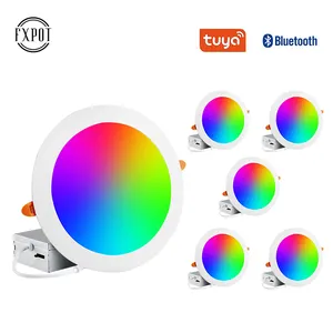 FXPOT Smart Led Panel Light incasso 6w 9w 12w 15w 18w 24w BT RGB Dimming Round Slim Smart Led Panel Light