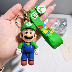 Porte-clés d'anime, mignon, dessin animé, Super <span class=keywords><strong>Mario</strong></span>, <span class=keywords><strong>3D</strong></span>, PVC, designer, mini porte-clés en silicone, accessoires, porte-clés en caoutchouc - Product Image 4