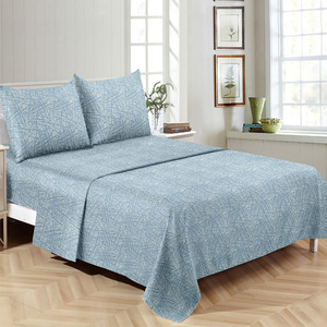 Modern 3D Printed Microfiber Flat <b>Bed</b> <b>Sheets</b> <b>Set</b> Twin Full Queen <b>King</b> <b>Sizes</b> 3pcs Polyester Filled 1800TC OEKO-TEX Certified - Product Image 3