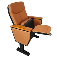 Chaise de salle de conférence pliable à prix avantageux, chaise de théâtre avec tablette d'écriture, revêtement en cuir et tissu, coque en plastique, sièges de cinéma