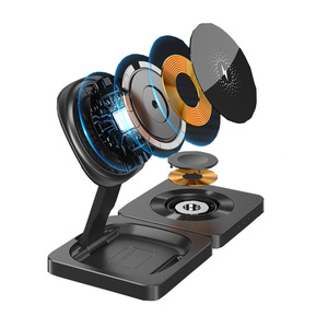 M9 3 in 1 15w Fast Wireless Magnetic Folding <strong>Charger</strong> for Smartphone Earbuds Watch Wireless <strong>Charger</strong> 3 in One - Product Image 2
