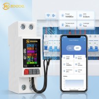 Protector Inteligente de Sobretensión y Baja Tensión con WiFi Tuya para Riel DIN de 63A, con Monitoreo de Fuga de Corriente y Temperatura