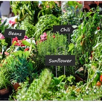 Étiquettes de plantes en métal noir avec piquet en T pour l'identification des fleurs en pot, des semis et des plantes de pelouse en extérieur