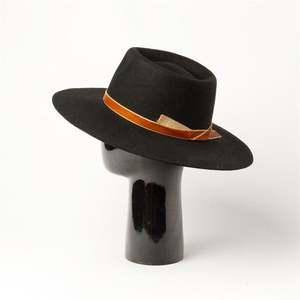 Chapeau Fedora Unisexe en Laine X1260 avec Décoration en Velours et Tissu Laineux Délicat – Chapeau Jazz Décontracté en Feutre Tendance - Product Image 2