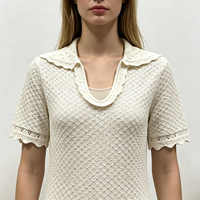 Robe en maille slim blanche à col en V et manches courtes pour femme, qualité supérieure, personnalisable OEM & ODM, vente en gros - Collection Cannes Maxi
