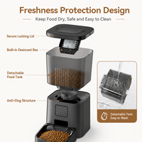 Distributeur automatique intelligent pour animaux de compagnie 4L en plastique avec caméra intérieure WiFi, contrôle à distance via application mobile Tuya, compatible multi-animaux