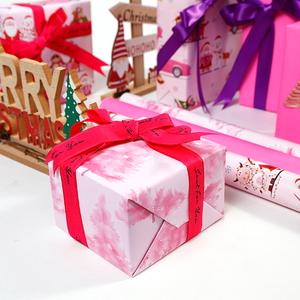 Wholesale 80g Christmas <b>Pink</b> Art <b>Paper</b> Tissue 43*300cm Gift Luxury Custom Packaging <b>Wrapping</b> <b>Paper</b> Roll - Product Image 4
