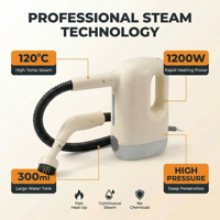 Nettoyeur vapeur électrique multifonctionnel haute pression 3 bars, 1200W, portable, pour usage domestique, hôtelier et commercial