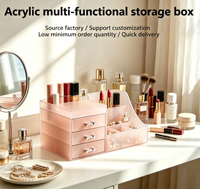 Boîte de rangement multifonctionnelle en acrylique grande capacité, anti-poussière et résistante à l'eau, personnalisable, directement de l'usine