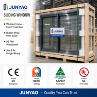 JUNYAO Außenlärmgedämmtes, wasserdichtes Dreifach-Schiebefenster aus Aluminium mit EPDM-Dichtung, 6063-T5, AS2047, NFRC, CE, Energy Star, für Schulen