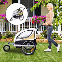 Remorque de vélo pliable 2-en-1 pour enfants avec logos personnalisés, poussette de jogging et remorque de vélo à trois roues pour bébé