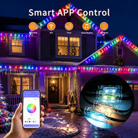 Luces Navideñas Inteligentes RGB, Iluminación para Aleros de Casa, Luces LED Permanentes para Exteriores, Resistentes al Agua, con Control Remoto, IP67