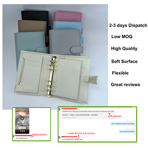 Organiseur de budget Y&G A6 en cuir de litchi de luxe avec couverture de planificateur à feuilles mobiles, multi-poches souples, personnalisable, à forte réutilisation - Product Image 3