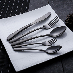 Commercio all'ingrosso in ottone nero forchetta <span class=keywords><strong>da</strong></span> <span class=keywords><strong>cucina</strong></span> e cucchiaio produttore di posate oro posate in acciaio inox Set di posate - Product Image 2
