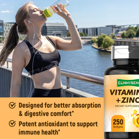 Bonne vente Gélules de vitamine C de bonne qualité avec zinc pour la fonction du système immunitaire et soutient la fonction cérébrale Gélules