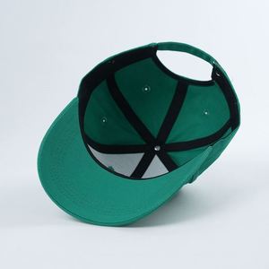 Casquettes de baseball vertes en coton de haute qualité à 6 panneaux de la marque Outdoors Fashion avec logo brodé plat, casquette de baseball personnalisable - Product Image 6