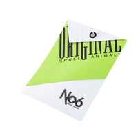 Étiquettes suspendues personnalisées en carton écologique pour vêtements, avec logo et noms de marque sur mesure, impression offset