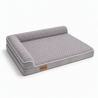 Coussin Ergonomique pour le Cou, Lit Canapé pour Animaux de Compagnie en Velours Rose, Support en Forme de L, Conception pour un Sommeil Profond, Housse Amovible Lavable, OEM en Gros, Antidérapant