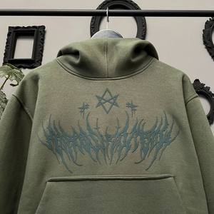 Custom Vintage Wash Hoodie Hombres Sudadera con capucha Impreso Reflectante 100% Algodón Deportes Sudadera con capucha - Product Image 4