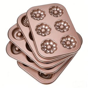 Molde <span class=keywords><strong>para</strong></span> Muffins/Cupcakes de Acero al Carbono de Alta Calidad, 6 Cavidades, Antiadherente, <span class=keywords><strong>para</strong></span> Uso Doméstico - Product Image 2