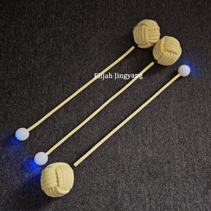 Équipement de danse du feu accessoires de Performance du feu flux artiste filature Poi lueur LED bouton statique Poi 5*5 grand singe poing feu Poi - Product Image 6