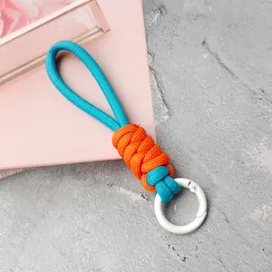 Creative Braided Lanyard Keychain For Phone Case Women Anti Lost Knot Rope Strap Car Key Chains bohemian phone case lanyard