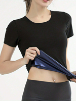 Chemise de sauna pour femmes, manches courtes, combinaison de transpiration, chemises de compression, haut de sport pour la perte de poids, body shaper, usage domestique