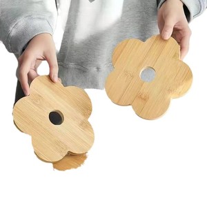 Bamboo Heat Insulation <b>Mat</b> Petal Shape Thickened Anti <b>Slip</b> Placemat For Casseroles Coaster Set - Product Image 3